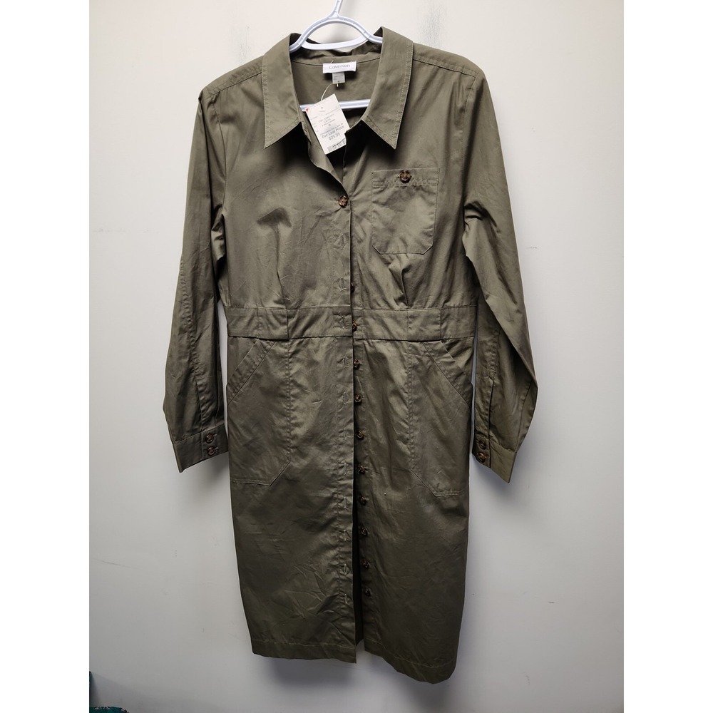 Calvin Klein Button Up Olivia   green dress  size  10 New
